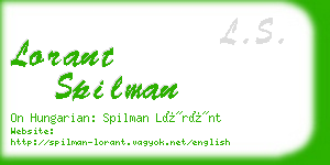 lorant spilman business card